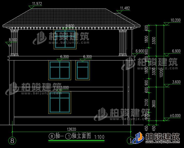 背立面图